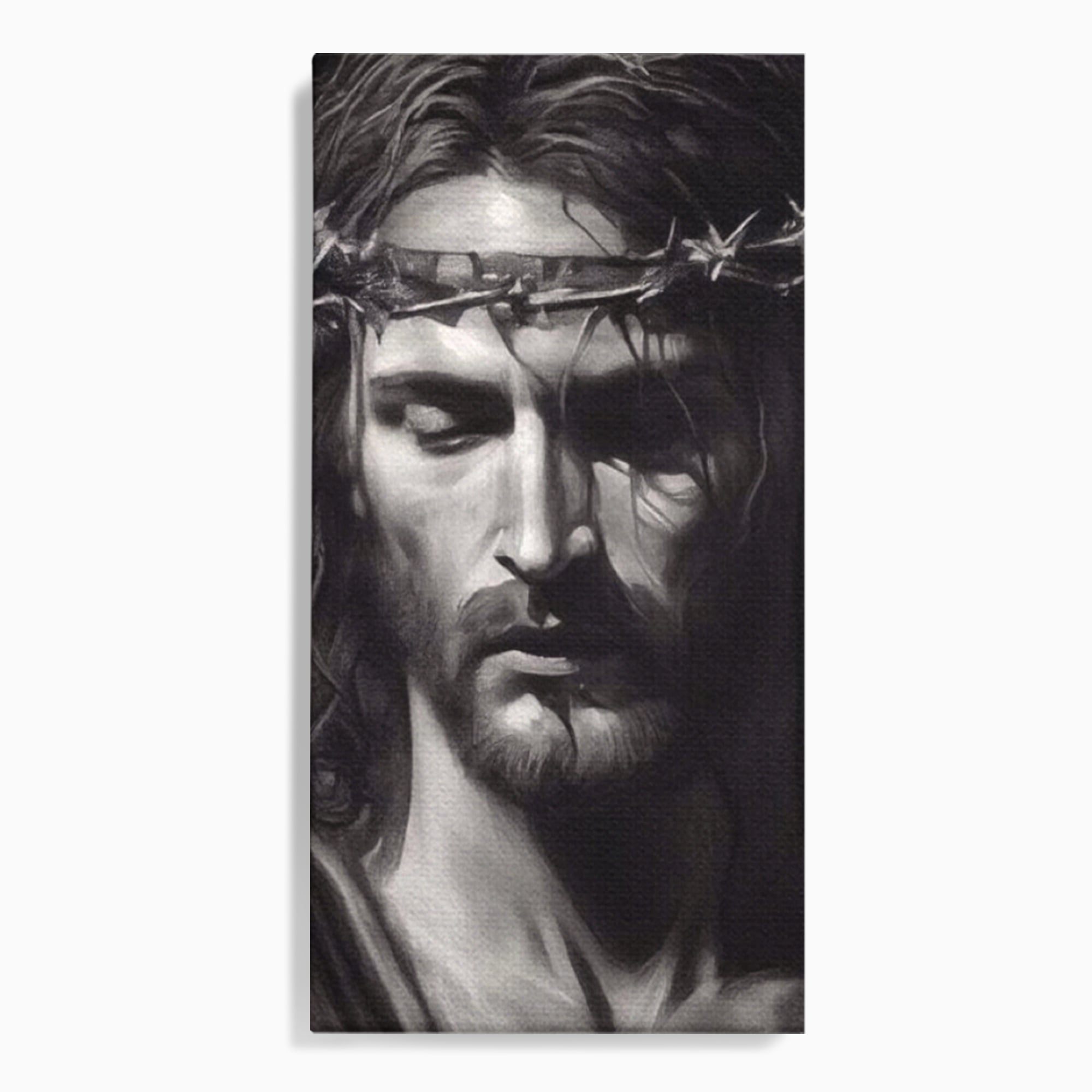 Tablou canvas cu tablou canvas cu portretul lui iisus, fara rama, pe sasiu de lemn